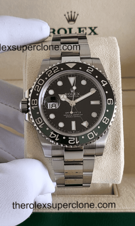 Rolex GMT Master II Sprite Left-Hand 11 Super Clone Stainless Steel Black Dial 3285 Swiss Movement Replica Watch Ref-126720VTNR