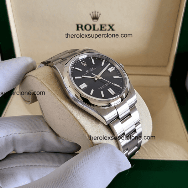 Rolex Oyster Perpetual 1:1 Super Clone Stainless Steel Bright Blue Dial 3230 Swiss Movement Replica Watch Ref-124300