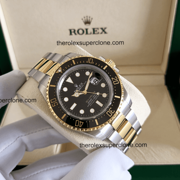 Rolex Sea-Dweller 1:1 Super Clone Oystersteel And Yellow Gold Intense Black Dial 3235 Swiss Movement Replica Watch Ref-126603