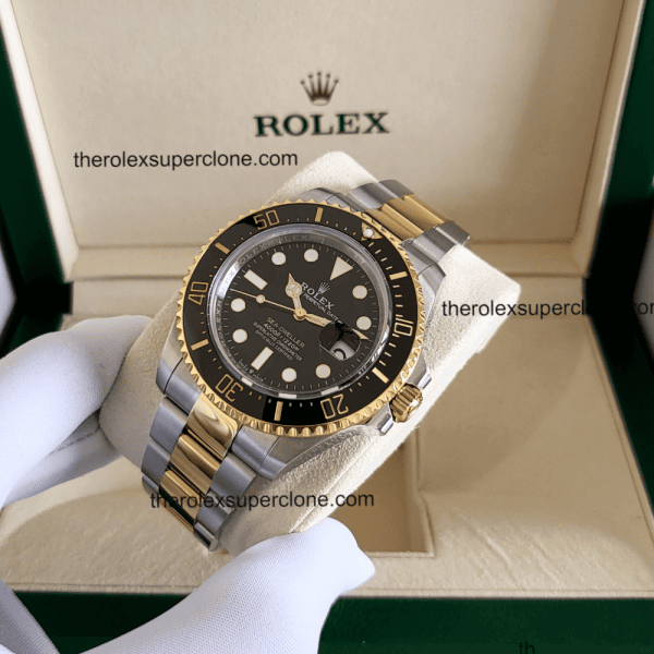 Rolex Sea-Dweller 1:1 Super Clone Oystersteel And Yellow Gold Intense Black Dial 3235 Swiss Movement Replica Watch Ref-126603