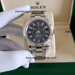 Rolex Sky-Dweller 1:1 Super Clone Oystersteel and White Gold Bright Blue Dial 9002 Swiss Movement Replica Watch Ref-336934