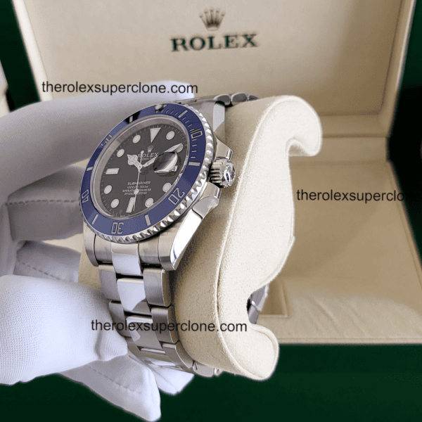 Rolex Submariner Date 1:1 Super Clone 18kt White Gold Black Dial with Blue Ceramic Bezel 3235 Swiss Movement Replica Watch Ref-126619LB