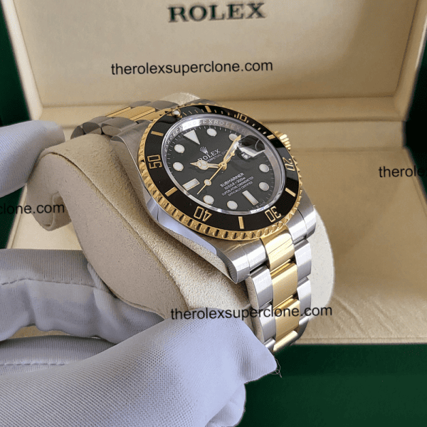 Rolex Submariner Date 1:1 Super Clone 2-Tone Black Dial 3235 Swiss Movement Replica Watch Ref-126613LN