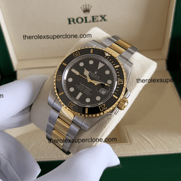 Rolex Submariner Date 1:1 Super Clone 2-Tone Black Dial 3235 Swiss Movement Replica Watch Ref-126613LN