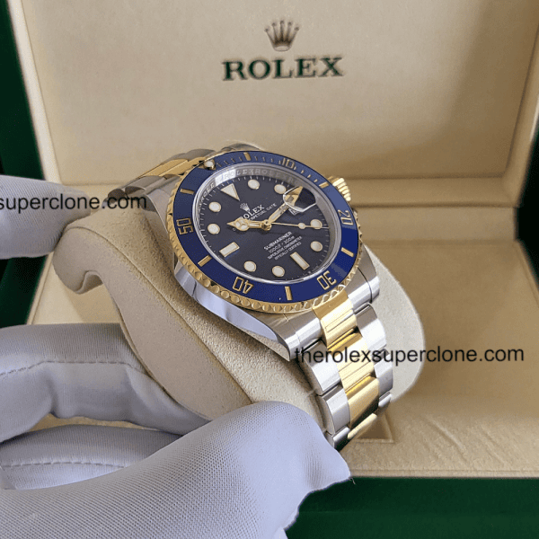 Rolex Submariner Date 1:1 Super Clone 2-Tone Royal Blue Dial 3235 Swiss Movement Replica Watch Ref-126613LB