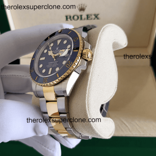 Rolex Submariner Date 1:1 Super Clone 2-Tone Royal Blue Dial 3235 Swiss Movement Replica Watch Ref-126613LB