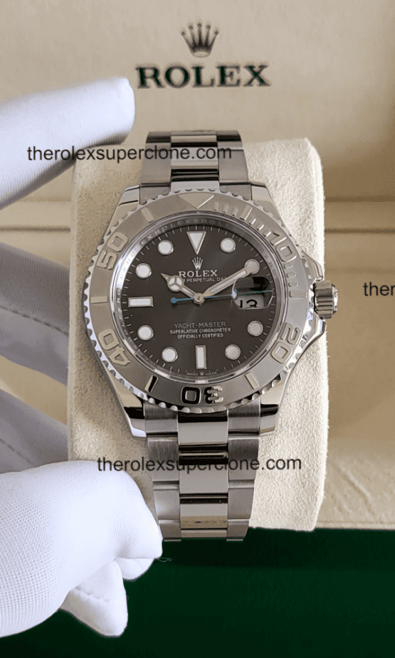 Rolex Yacht-Master 11 Super Clone Oystersteel and platinum Slate Dial 3235 Swiss Movement Replica Watch Ref-126622