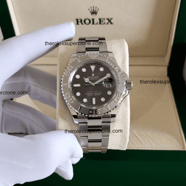 Rolex Yacht-Master 11 Super Clone Oystersteel and platinum Slate Dial 3235 Swiss Movement Replica Watch Ref-126622