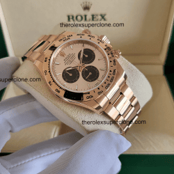 Rolex Cosmograph Daytona 1:1 Super Clone Everose Gold Sundust and Bright Black Dial 4131 Swiss Movement Replica Watch Ref-126505