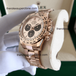 Rolex Cosmograph Daytona 1:1 Super Clone Everose Gold Sundust and Bright Black Dial 4131 Swiss Movement Replica Watch Ref-126505