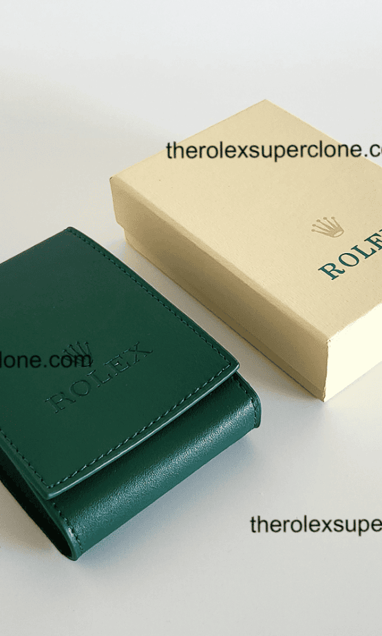 Rolex Watch Green Case Travel Pouch Soft Leather Protection