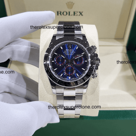 Rolex Cosmograph Daytona 11 Super Clone White Gold Bright Blue Dial 4131 Swiss Movement Replica Watch Ref-126509 (1)