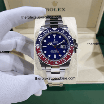 Rolex GMT Master II 1:1 Super Clone White Gold Midnight Blue Dial 3285